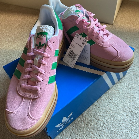 SOLD! Adidas Women's Gazelle Bold Platform Sneakers True Pink Green - Size 8.5 - Picture 7 of 13